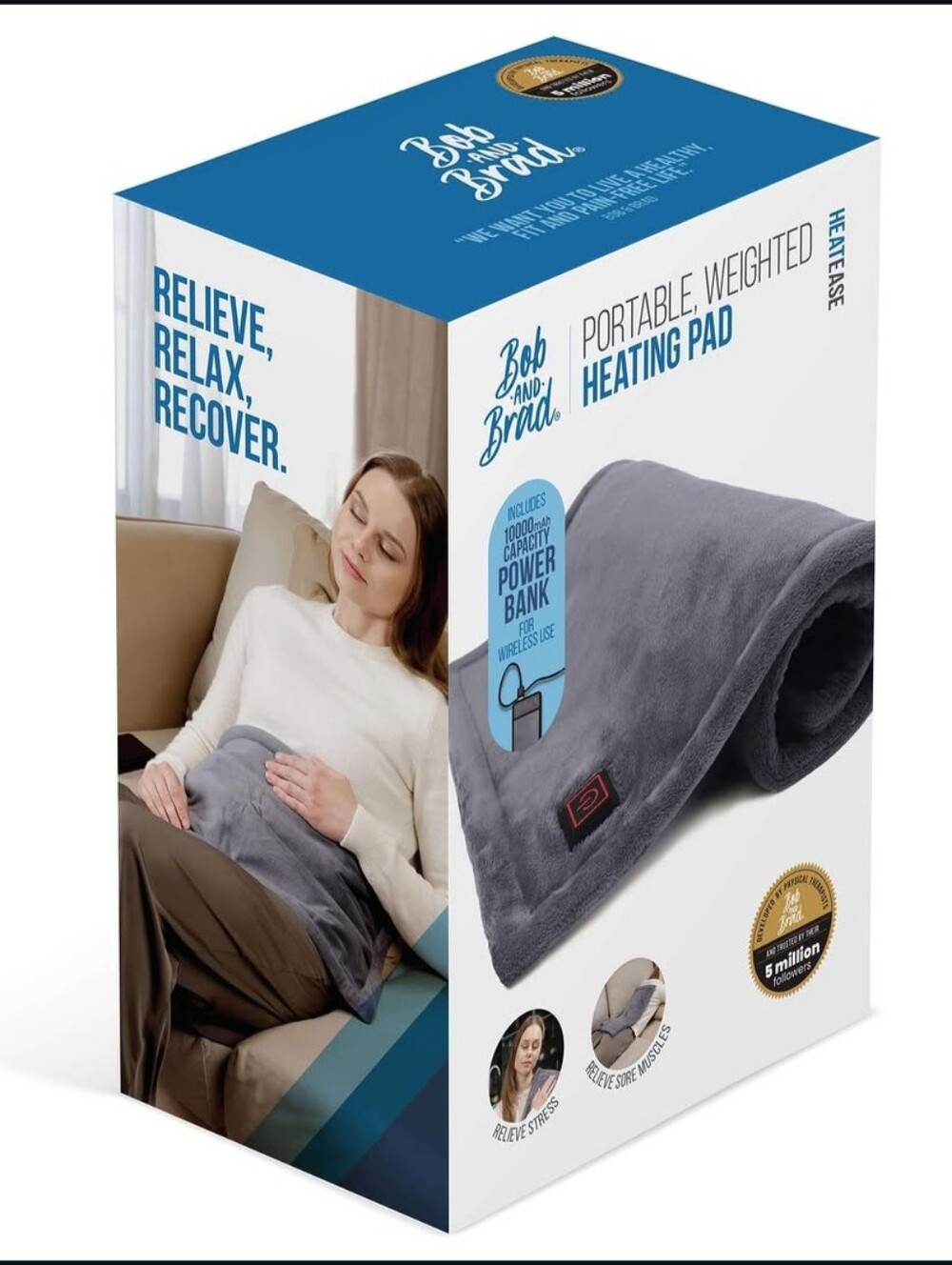Portable Weighted Heating Pad Heateasy, Relieve Stress & Sore Muscles.